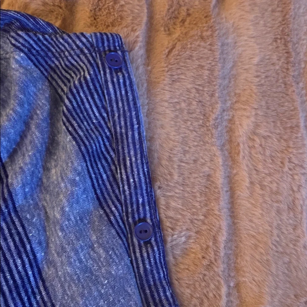 T by Talbots Navy and Heather Blue Striped Knit Top - Picture 10 of 10